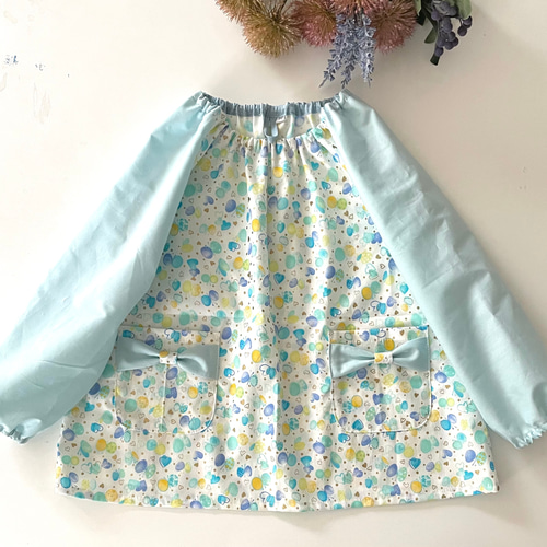 ハンドメイドスモック size120 リボン No.260