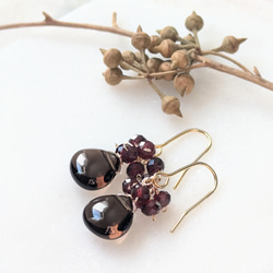 【みゆゆ】✳︎SALE✳︎宝石質タンザナイト枠留めイヤリング 一点物】宝石質バイカラータンザナイト✽ドロップ✽14kgf/1粒