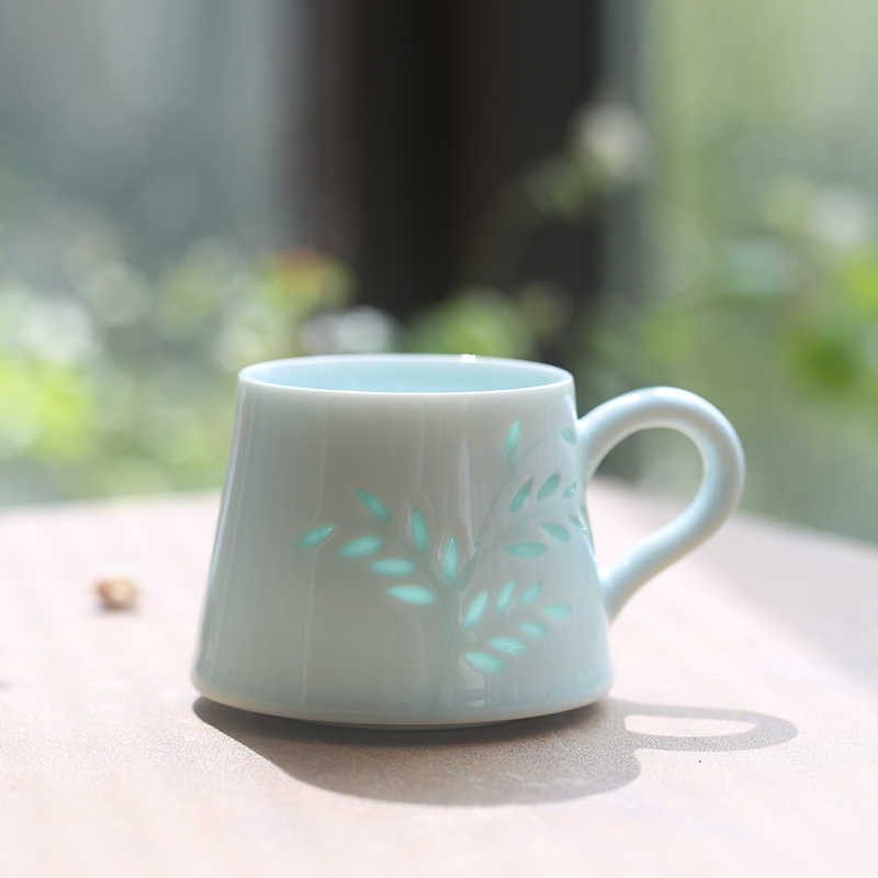 枝と葉 - セラミックウォーターカップ/コーヒーカップ、シンプルでエレガント
