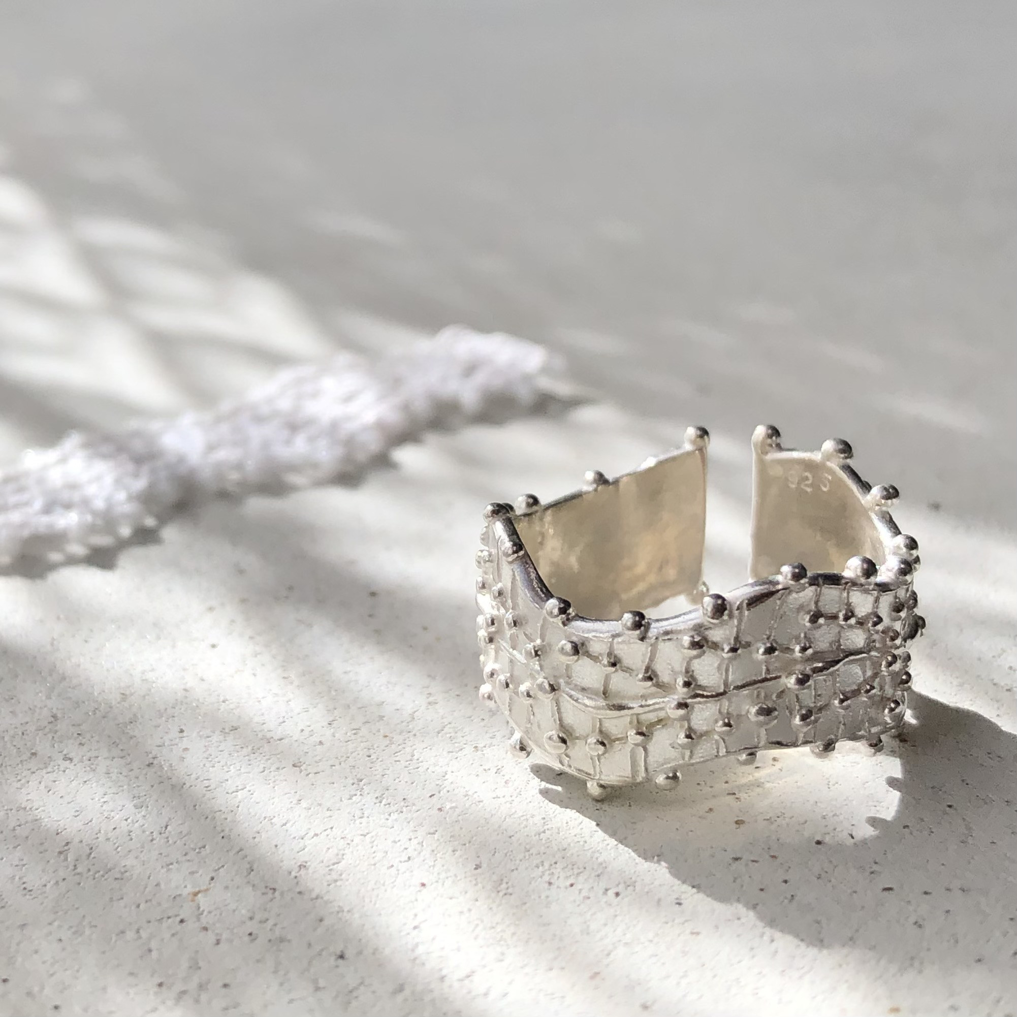 collaboration nanduti silver ring