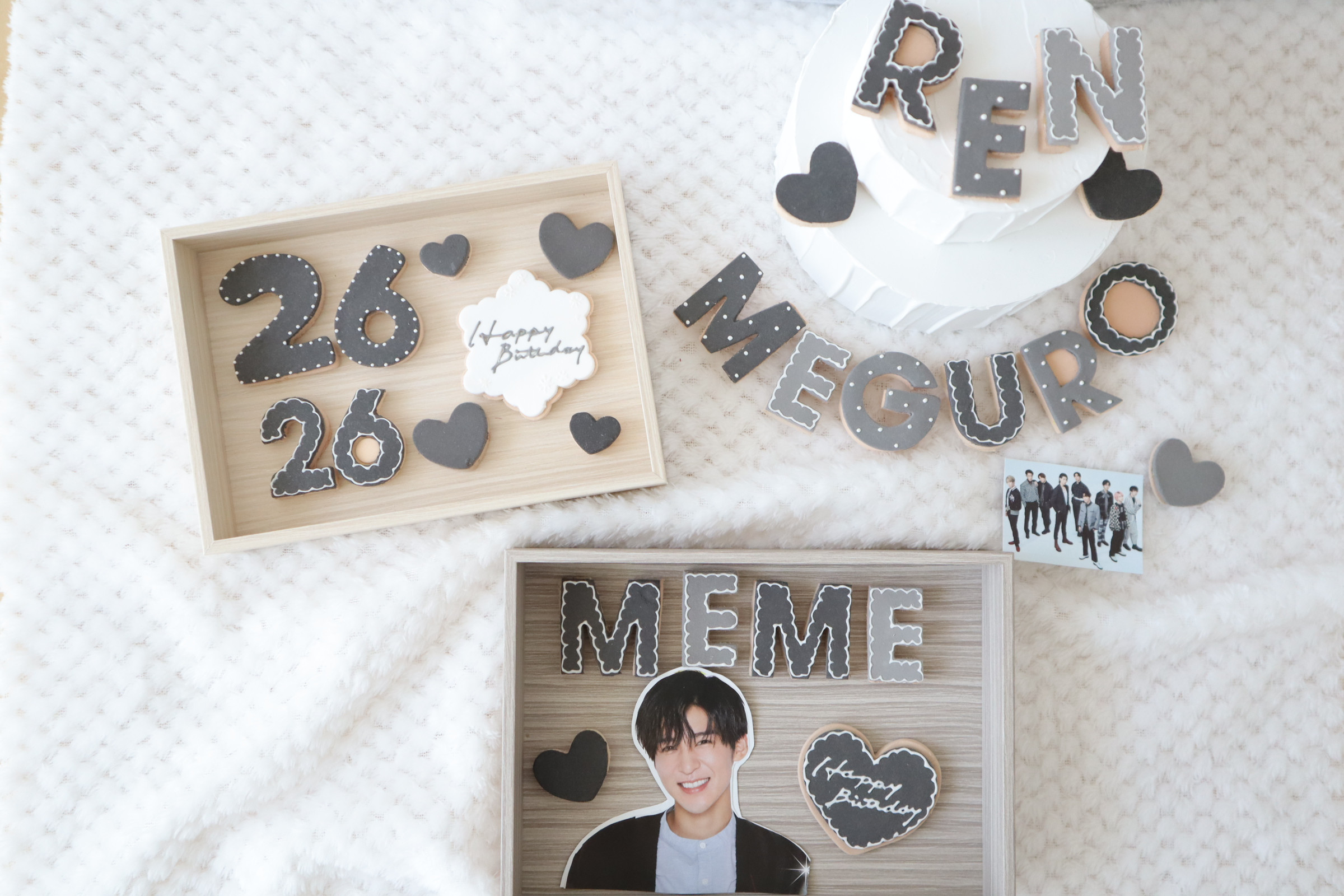 雪の結晶　SnowManクレイケーキ♡アルファベット＆ナンバー＆型♪ケーキトッパー　クレイケーキトッパー　飾り付け