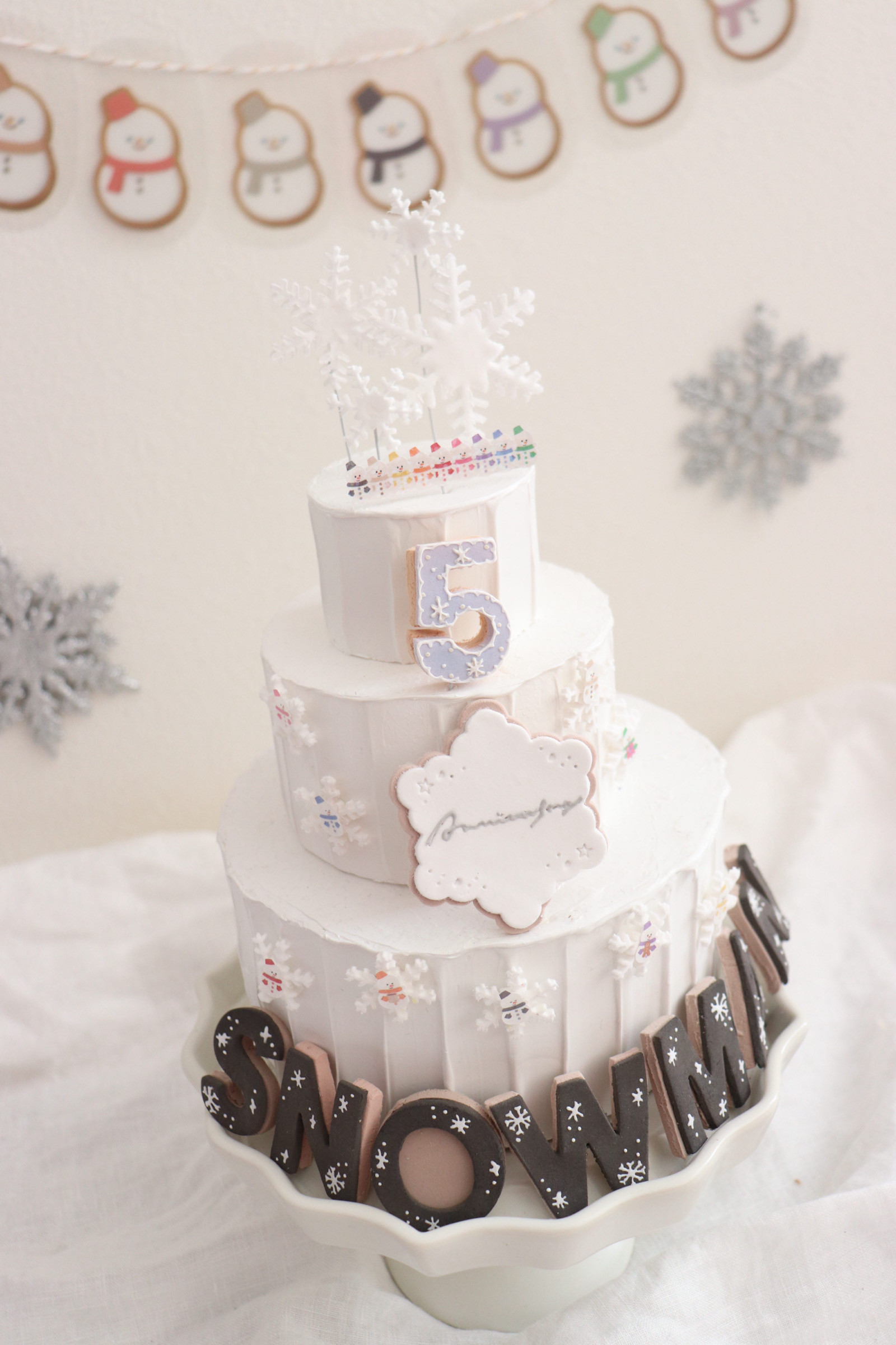 雪の結晶　SnowManクレイケーキ♡アルファベット＆ナンバー＆型♪ケーキトッパー　クレイケーキトッパー　飾り付け