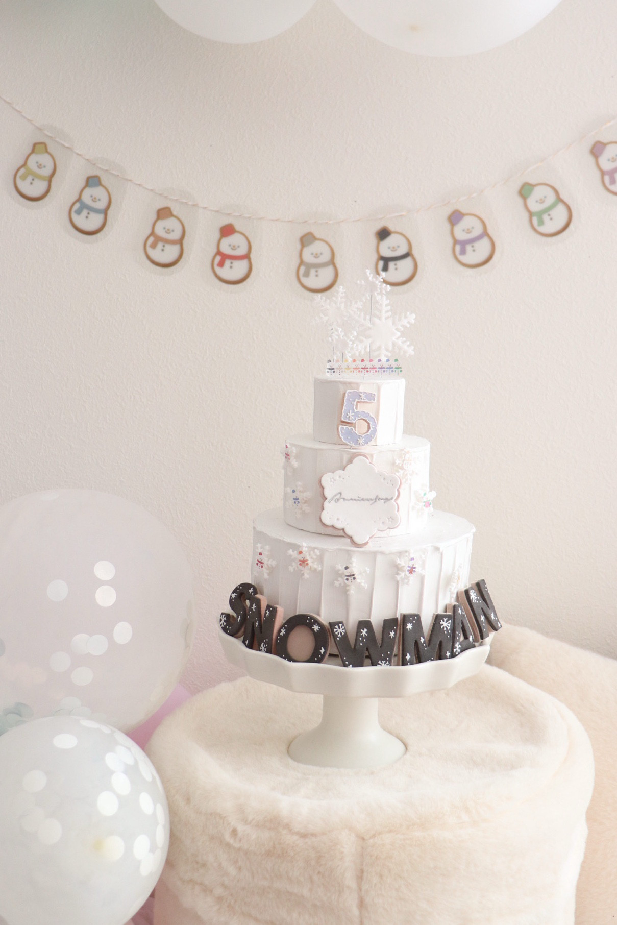 雪の結晶　SnowManクレイケーキ♡アルファベット＆ナンバー＆型♪ケーキトッパー　クレイケーキトッパー　飾り付け