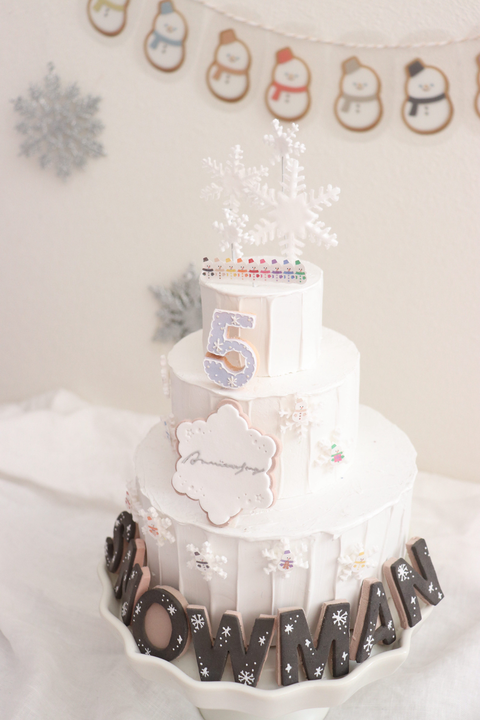 雪の結晶　SnowManクレイケーキ♡アルファベット＆ナンバー＆型♪ケーキトッパー　クレイケーキトッパー　飾り付け