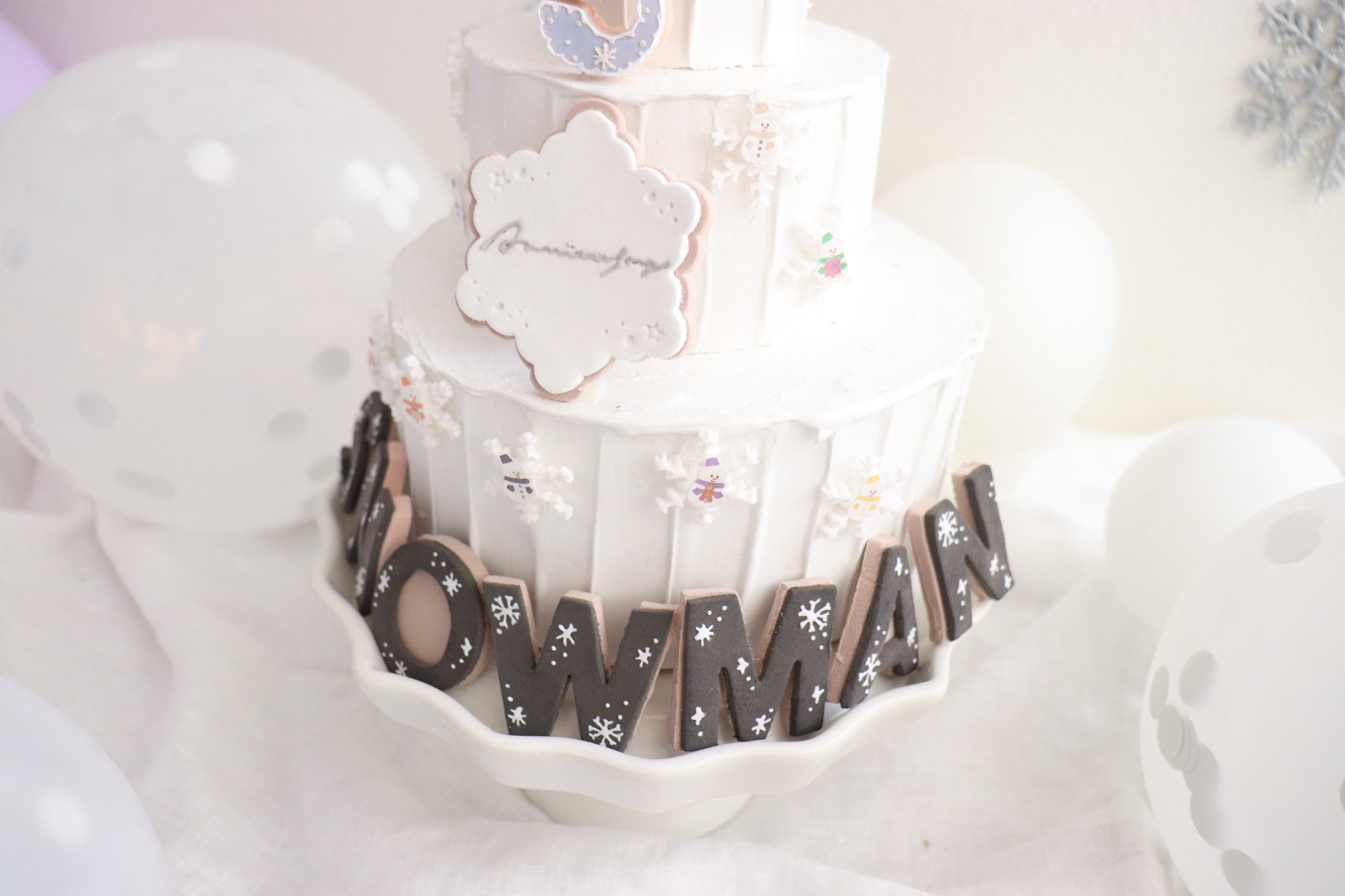 雪の結晶　SnowManクレイケーキ♡アルファベット＆ナンバー＆型♪ケーキトッパー　クレイケーキトッパー　飾り付け