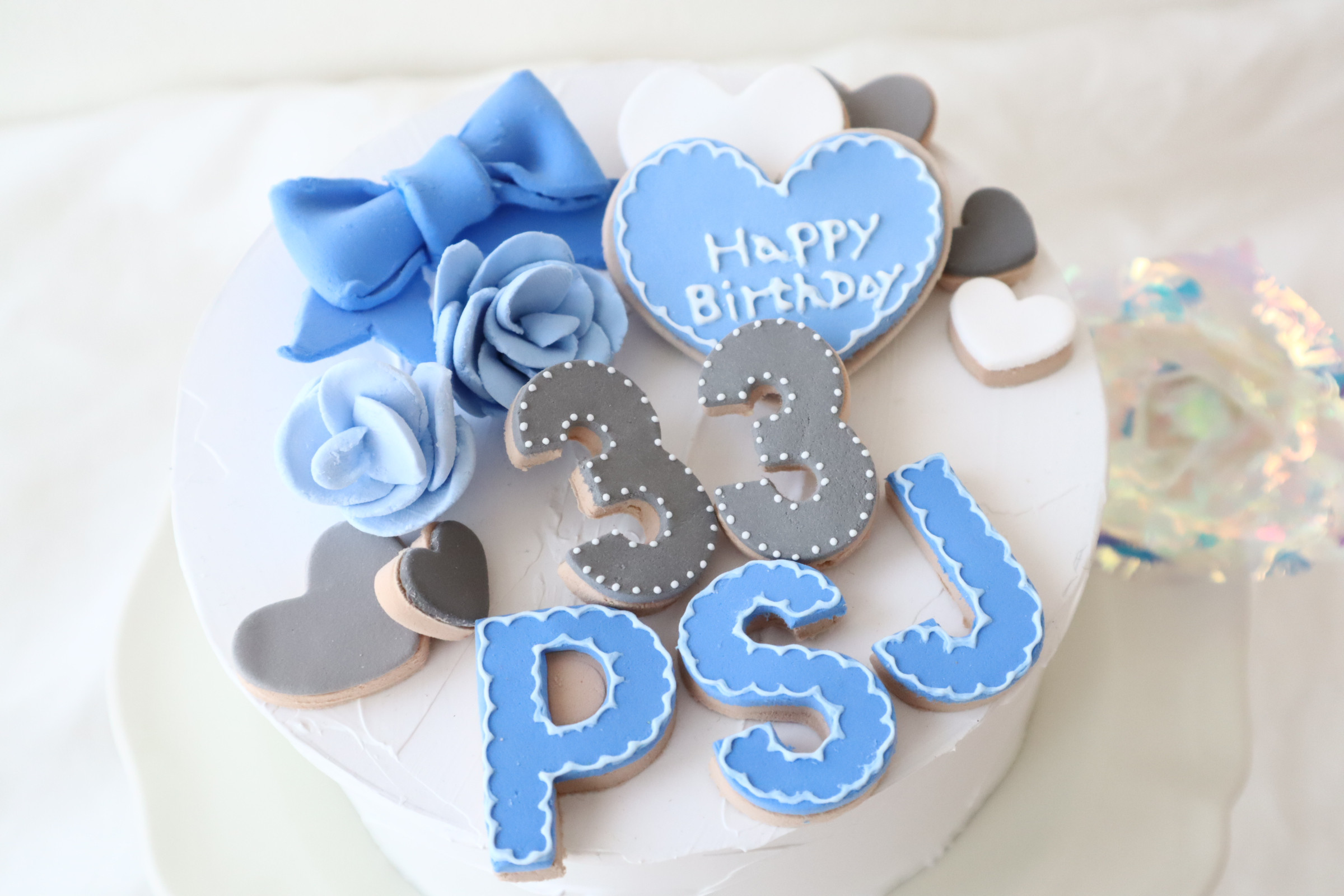 雪の結晶　SnowManクレイケーキ♡アルファベット＆ナンバー＆型♪ケーキトッパー　クレイケーキトッパー　飾り付け