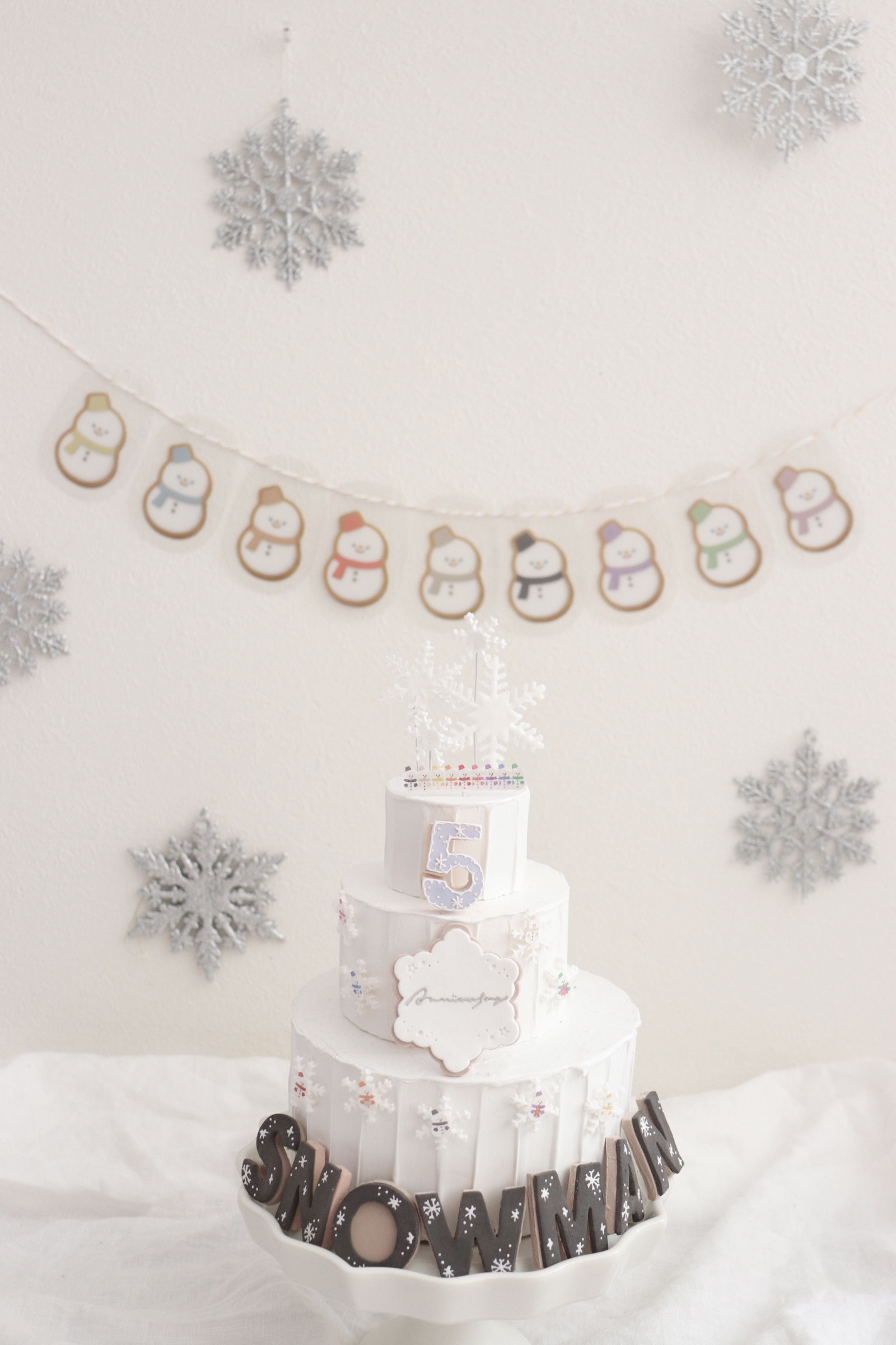 雪の結晶　SnowManクレイケーキ♡アルファベット＆ナンバー＆型♪ケーキトッパー　クレイケーキトッパー　飾り付け