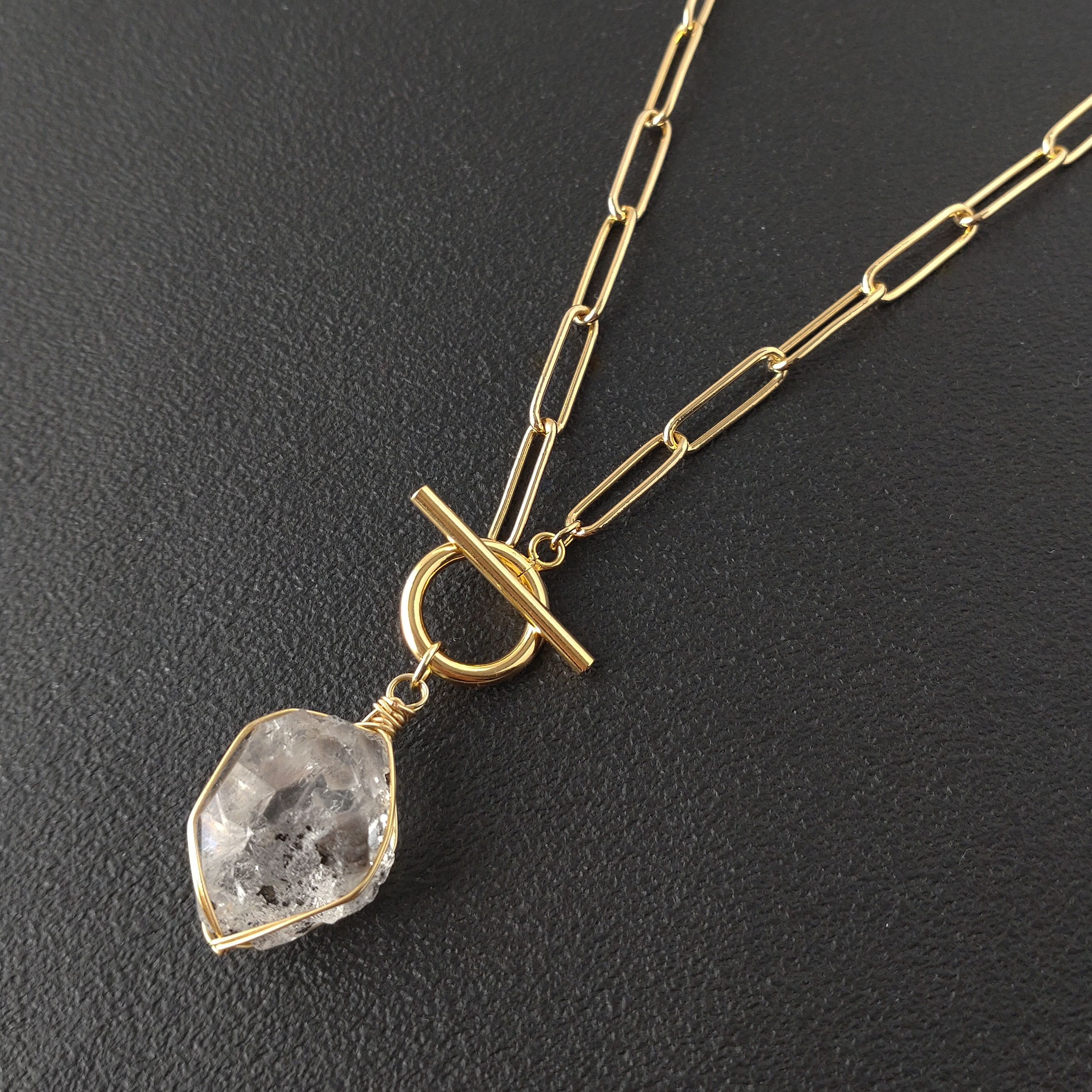 L✣ハーキマークォーツマンテルネックレス✣ワイヤーラッピング 5,159円