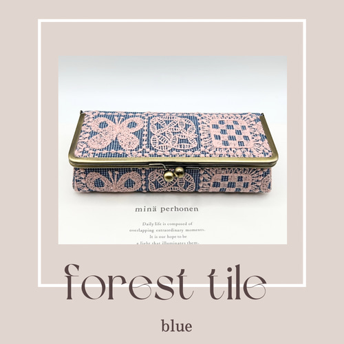⚮̈ 受注制作品⚮̈ ミナペルホネン/forest tile/ボックスがま口