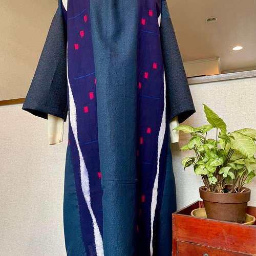 ウール大好き！未使用新古品 反物【上代草木小紋】着物誂え リメイク ハンドメイド 20030532p01.jpg