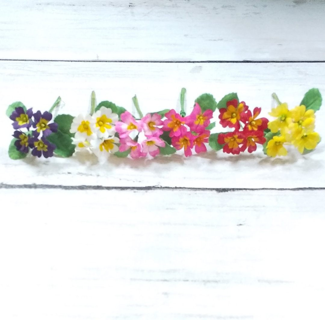 ミニ布花♡プリムラ＊6色で1セット♡素材♡スペシャル価格