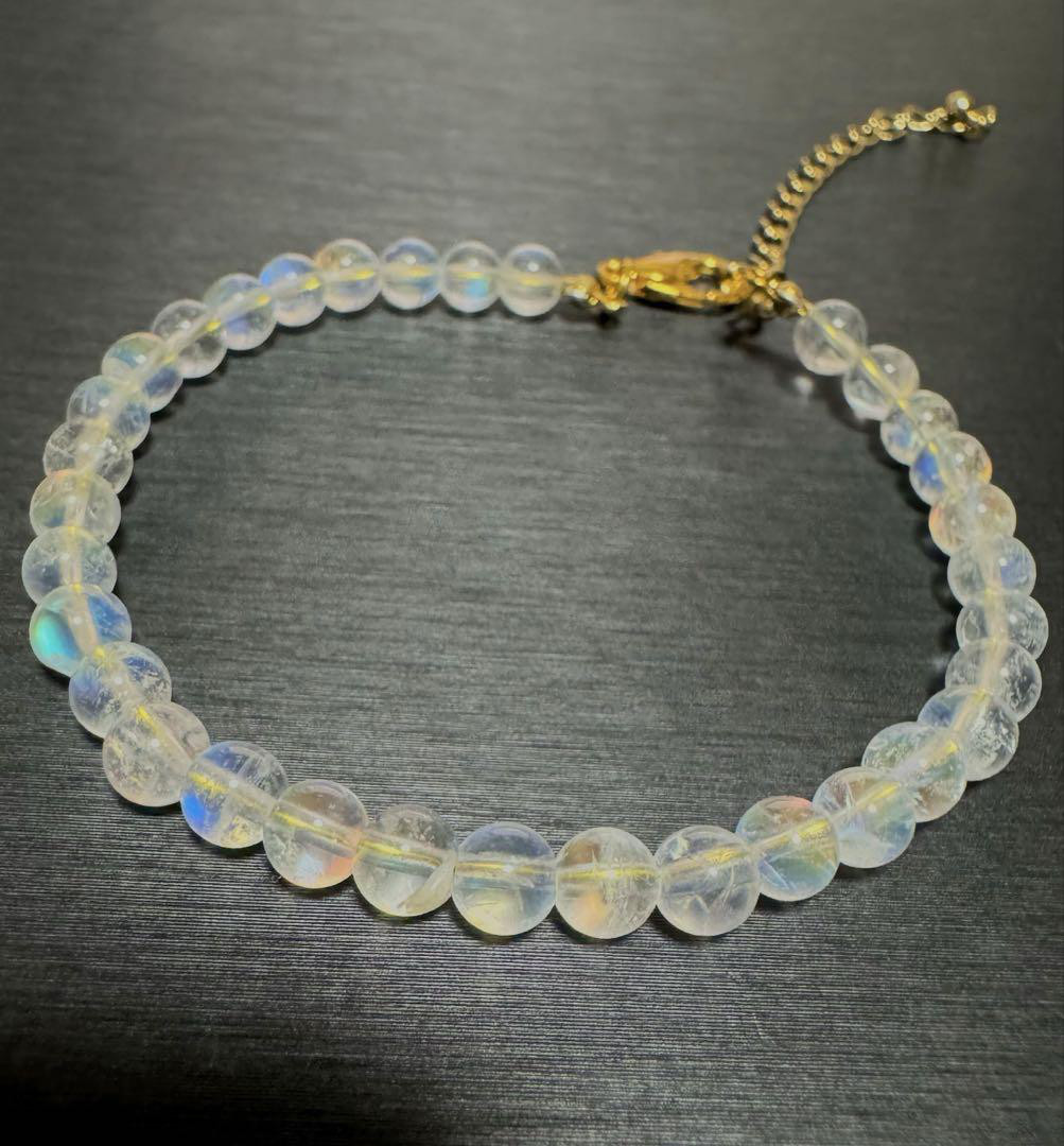 ミルキーピーチ✨モルガナイト大玉ブレス ミルキーピーチ モルガナイト大玉ブレス