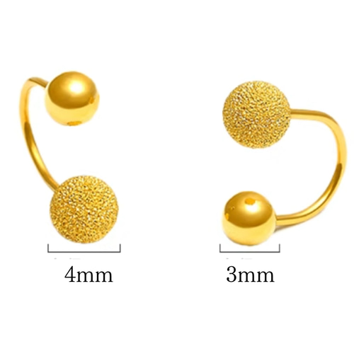 14K&24K（片耳）K14Gold24金ピアスK24U字ネジ式 つや消しボールピアス