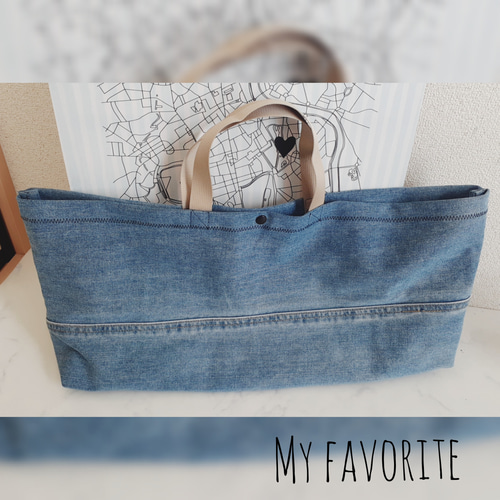 ニコちゃん☺️ デニムウォール3ポケット ウォールポケット デニム」の