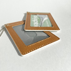 春咲くミモザとカスミソウ 野鳥さんのパスケース 定期入れ （ボールチェーン付き カワセミさん ハクセキレイさん） 6枚目の画像