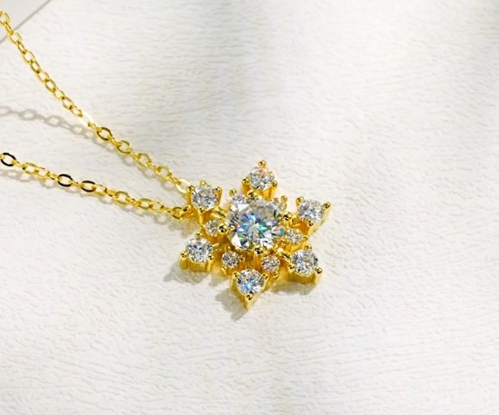 雪の結晶　モアッサナイト　モアサナイト　ネックレス