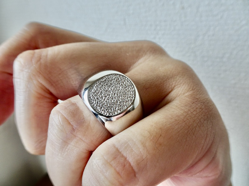 仁尾彫金『楕円の印台リング4』ハンドメイド368
