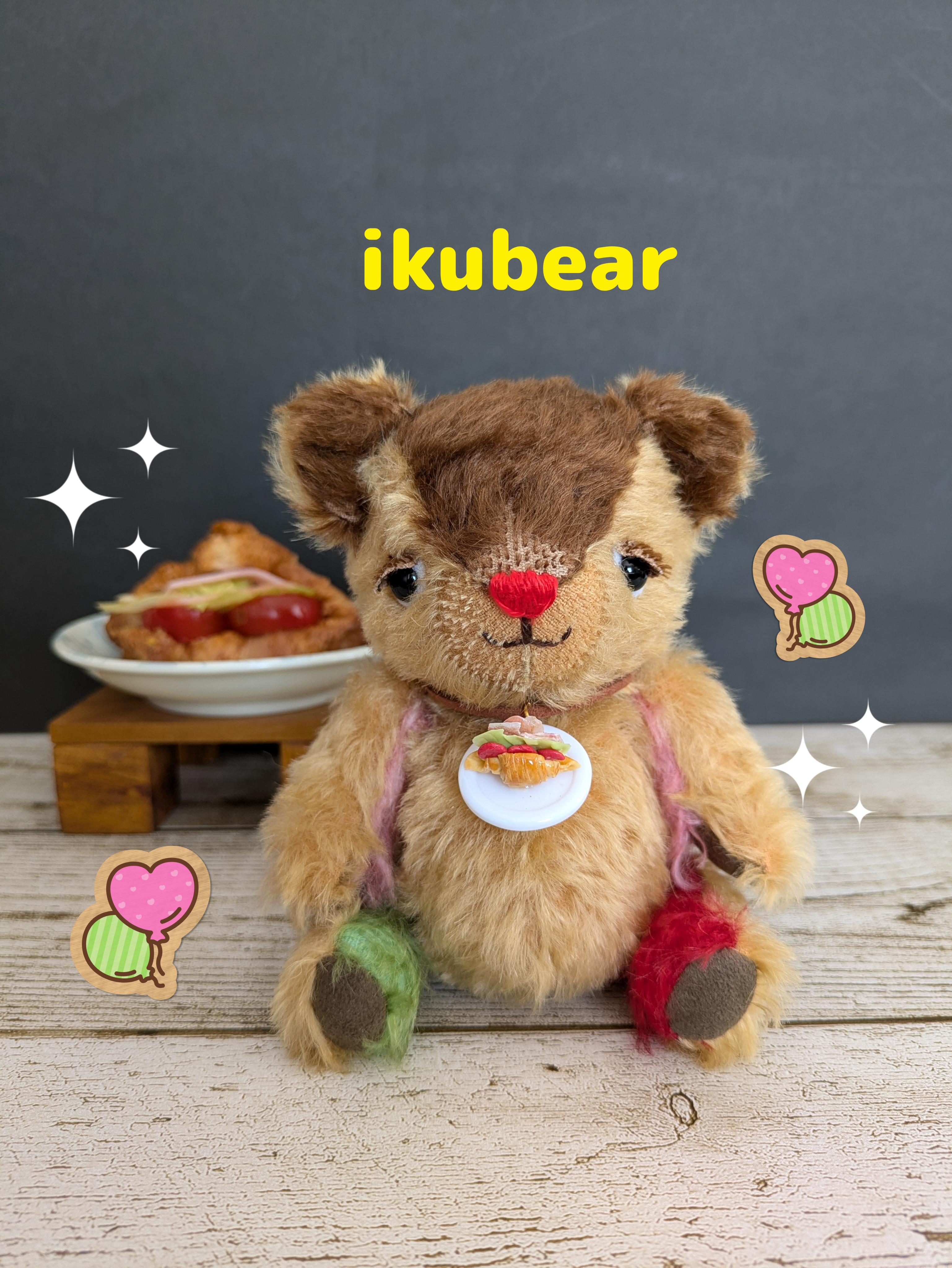 くまのぬいぐるみ　BLTサンドのテディベア　サンドイッチモチーフ
