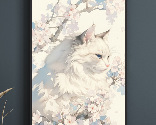 桜猫戯舞 - サイベリアン No.1】桜・花見・春・花びら・子猫・猫