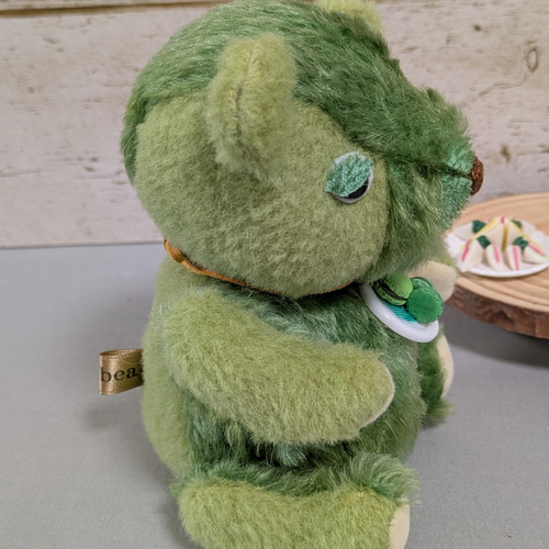 テディベア【マカロンちゃん 抹茶ピスタチオ】くまのぬいぐるみ 緑色