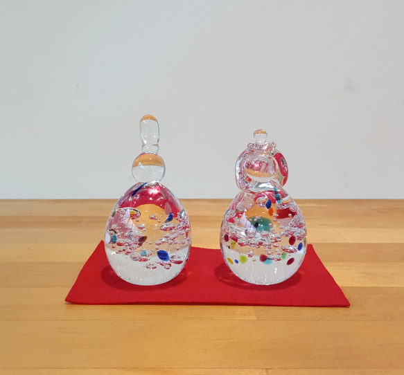 ガラス製 雛人形 ひな祭り ベネチアンガラスペーパーウェイト 雛人形 Glass studio MIGAKI ヴェネチアングラスの雛人形 当店限定