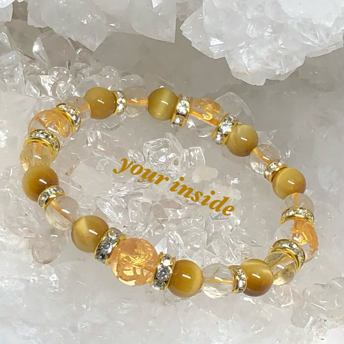 四神獣 金色彫り水晶 ルチルクォーツ ゴールデンタイガーアイ 天然石