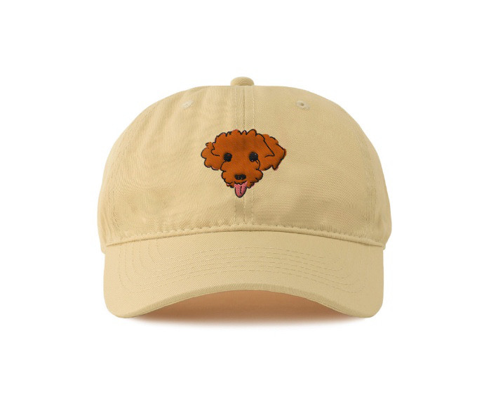 ベースボールキャップ 犬と蝶の刺繍