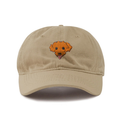 犬の刺繍 ベージュ ベースボールキャップ 3D刺繍 ベースボールキャップ（77-65XI01-204）｜ベータ（β