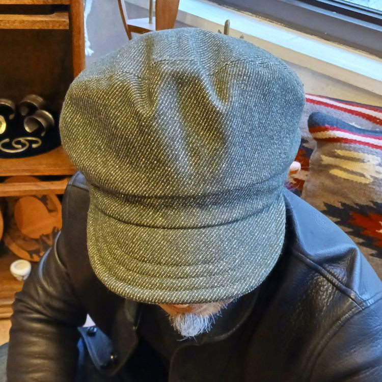 （受注製作）No3 L～60cm NCワークキャップ　ウールデニム（グリーン）