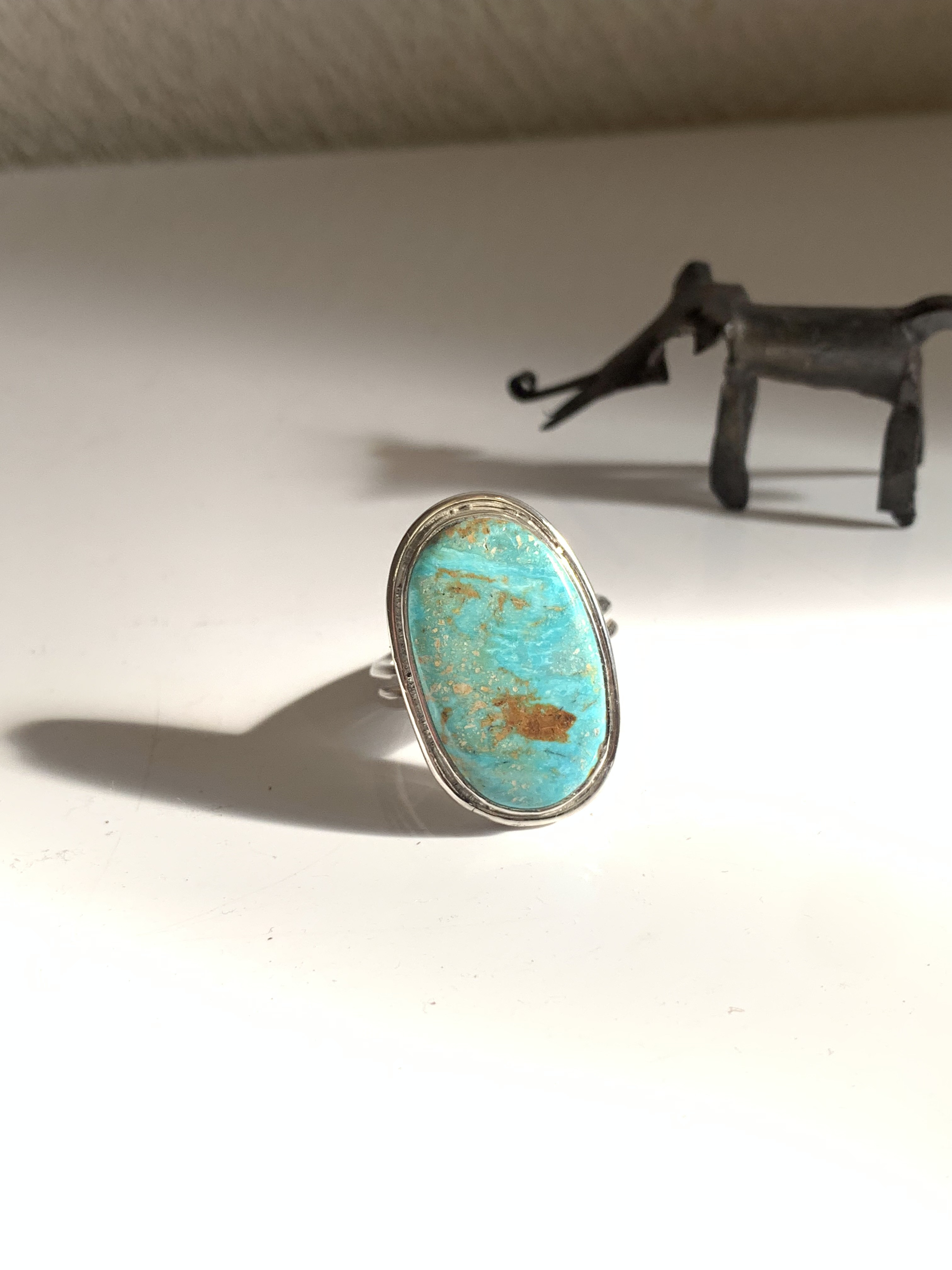 コロラド•スピリット|クリップルクリークターコイズのリング16号/Silver950
