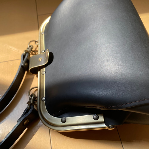 クリスマスセール 車掌 カバン バック イタリアンレザー ブラック