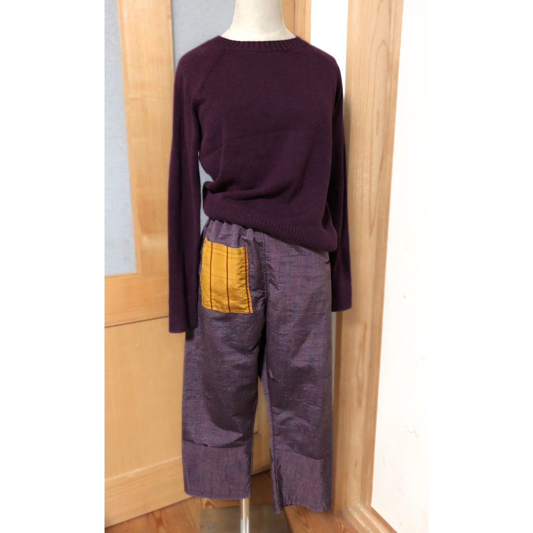 うなぎの寝床現代風もんぺ型紙使用＊男女共用M mp21 もんぺ