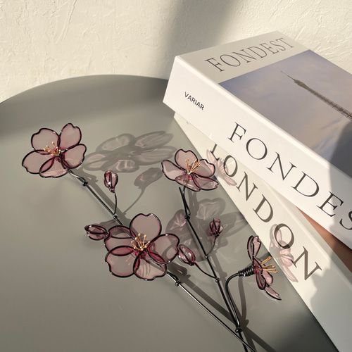 桜の枝 ワイヤークラフト 立体・オブジェ にこちゃん 通販