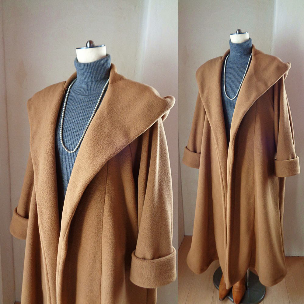 小柄さん♥魔法使い♥ビッグフード ローブコート♥テディ ブラウン♥アンチピリング加工 ふんわり上質フリース