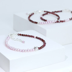 桜・フローラ】天然石チェリーブロッサムアゲート・S925/18KPGP
