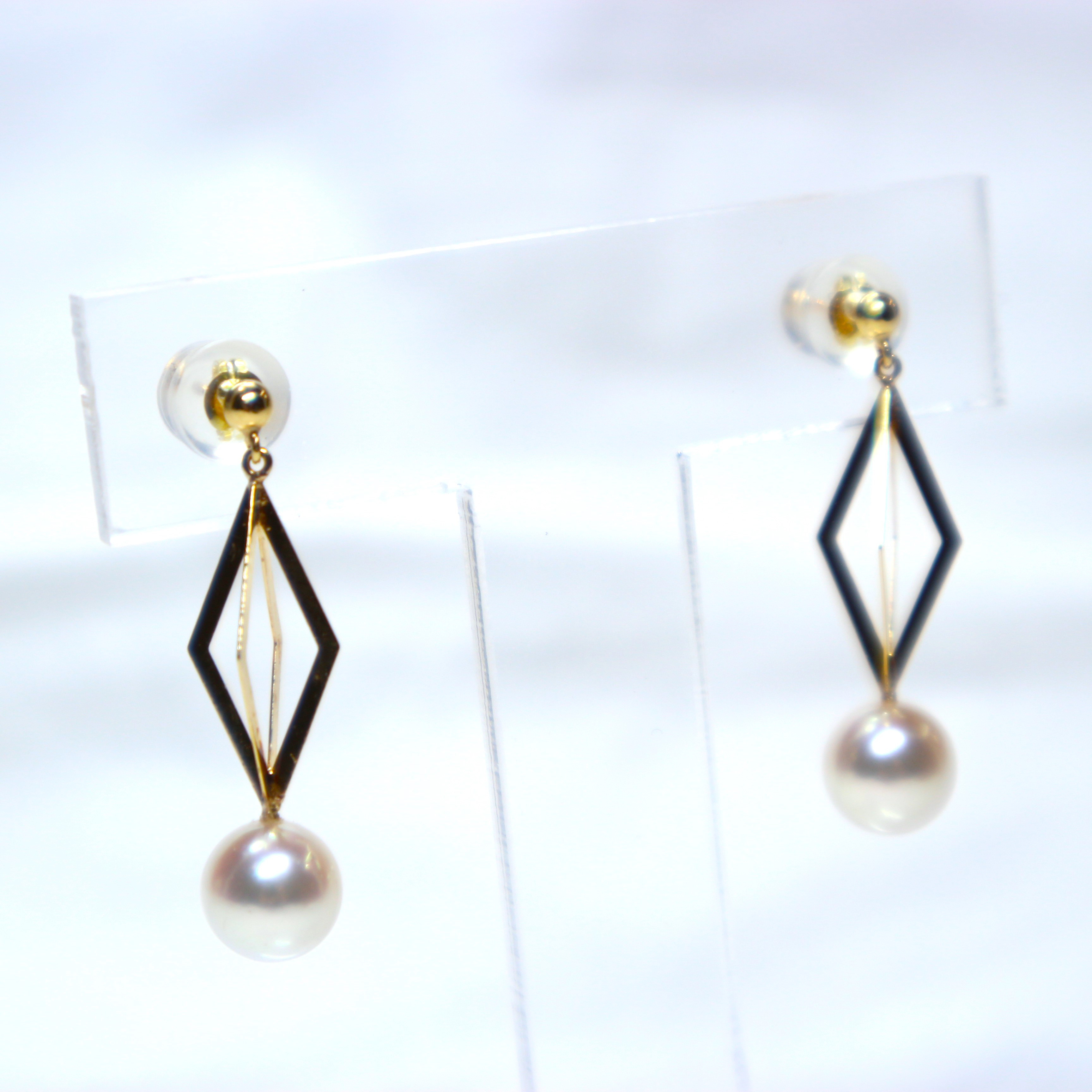 K18アコヤ真珠ピアス⑰（6.5mm珠)