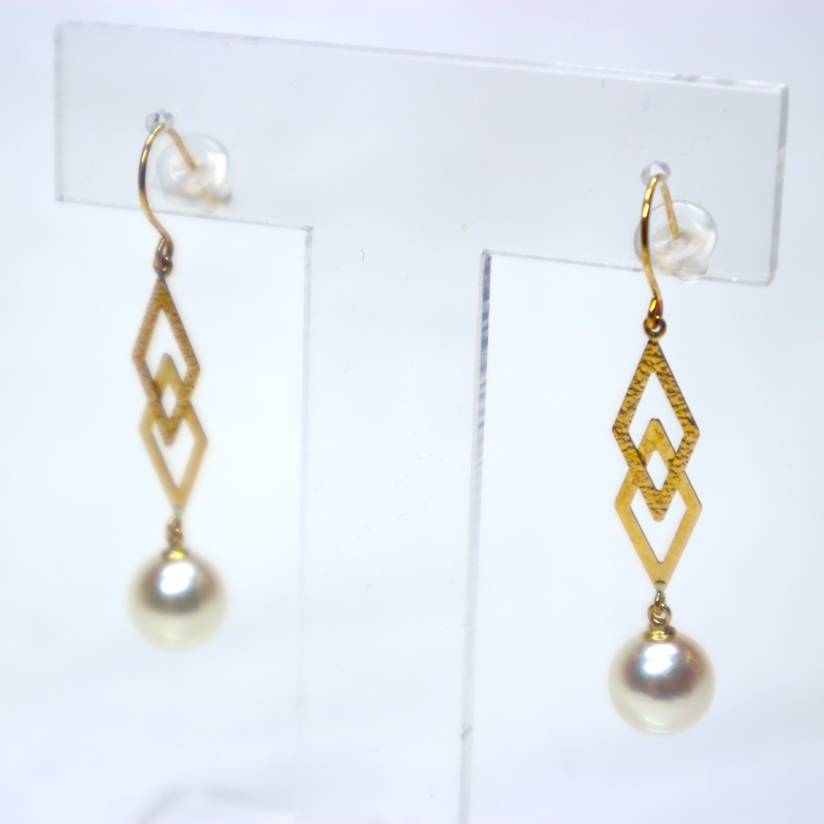 K18アコヤ真珠ピアス⑲（6.5mm珠)