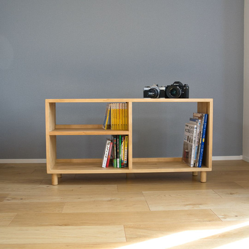 木製シェルフ プラン木製シェルフ W800×H1850 ウォルナット×ウォルナット 上下扉付き