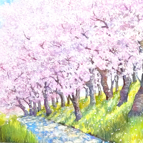 一点物】『 桜のかほり 』油絵 F6号キャンバス 油彩 油画 一点物】『 桜のかほり 』油絵 F6号キャンバス 油彩 油画