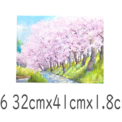 一点物】『 桜のかほり 』油絵 F6号キャンバス 油彩 油画