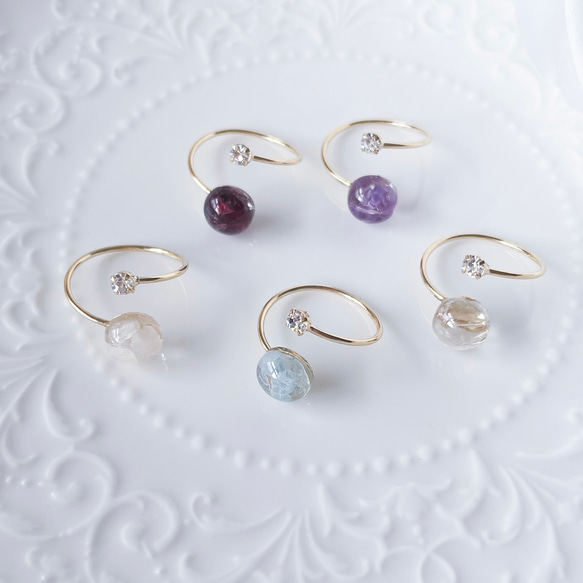 女士誕生石戒指，天然寶石，均碼，家庭戒指，一月誕生石，2026年春季誕生石 第8張的照片