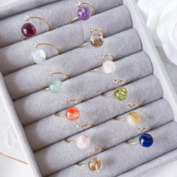 女士誕生石戒指，天然寶石，均碼，家庭戒指，一月誕生石，2026年春季誕生石 第7張的照片