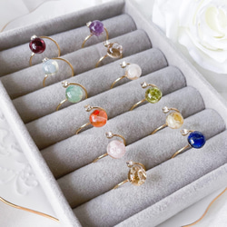 女士誕生石戒指，天然寶石，均碼，家庭戒指，一月誕生石，2026年春季誕生石 第2張的照片