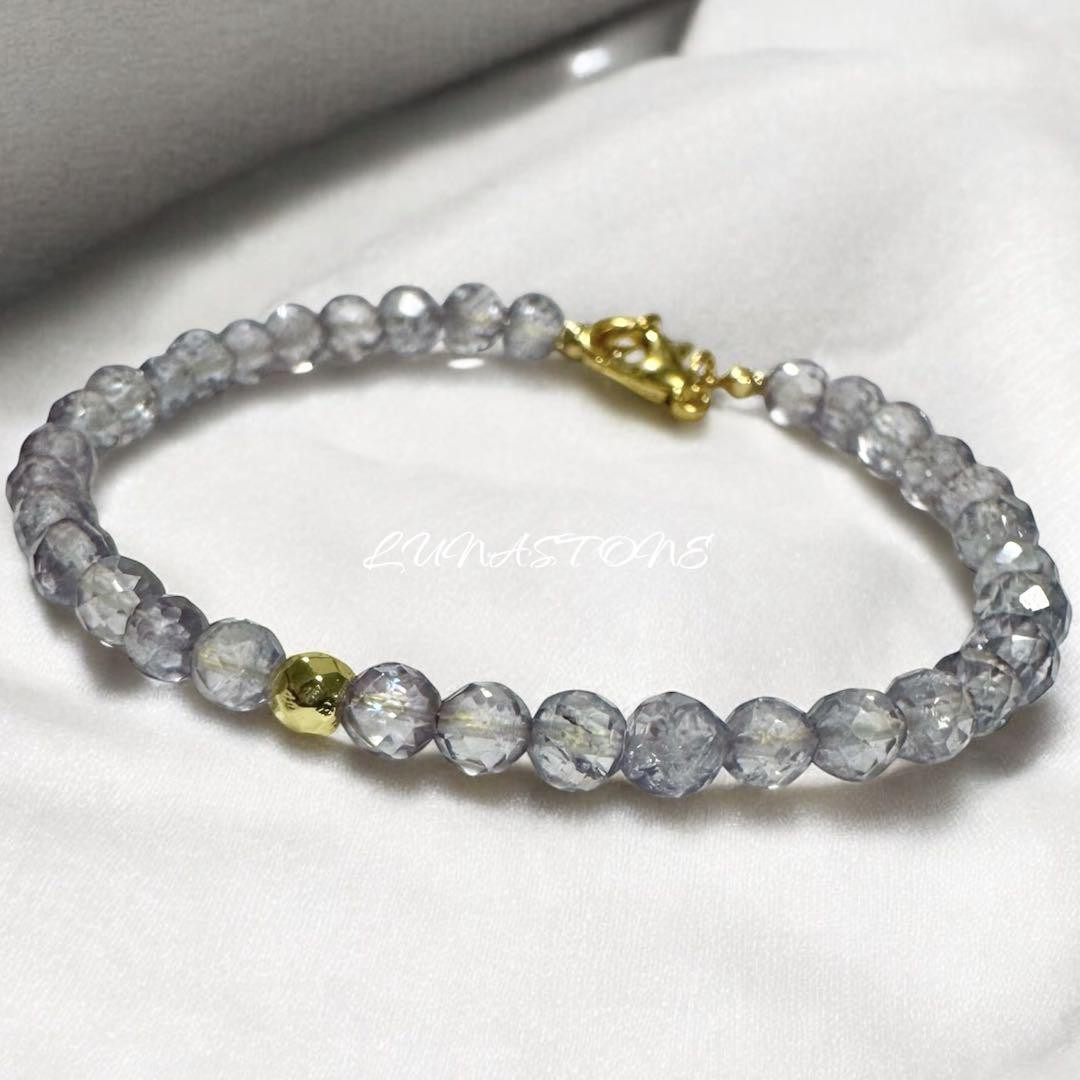 高品質タンザナイト クリア 64面カット ワイヤーブレス サージカルステンレス