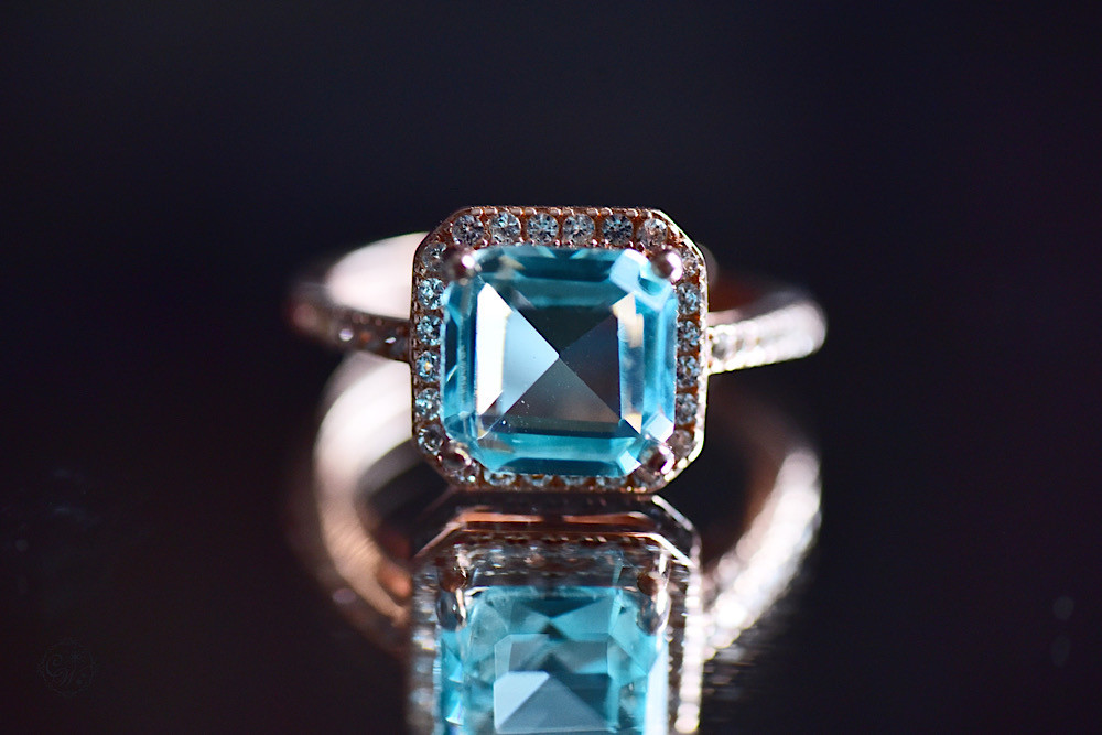 プリンセス｜ライトブルー×ウランガラス【SV925｜リング】 12,800円