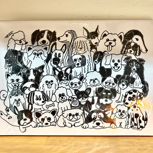 Amazon | 数字によるDiy絵画キットカラー動物犬アクリル絵の具