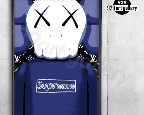 KAWS type☆オマージュアートインテリアポスター＃89