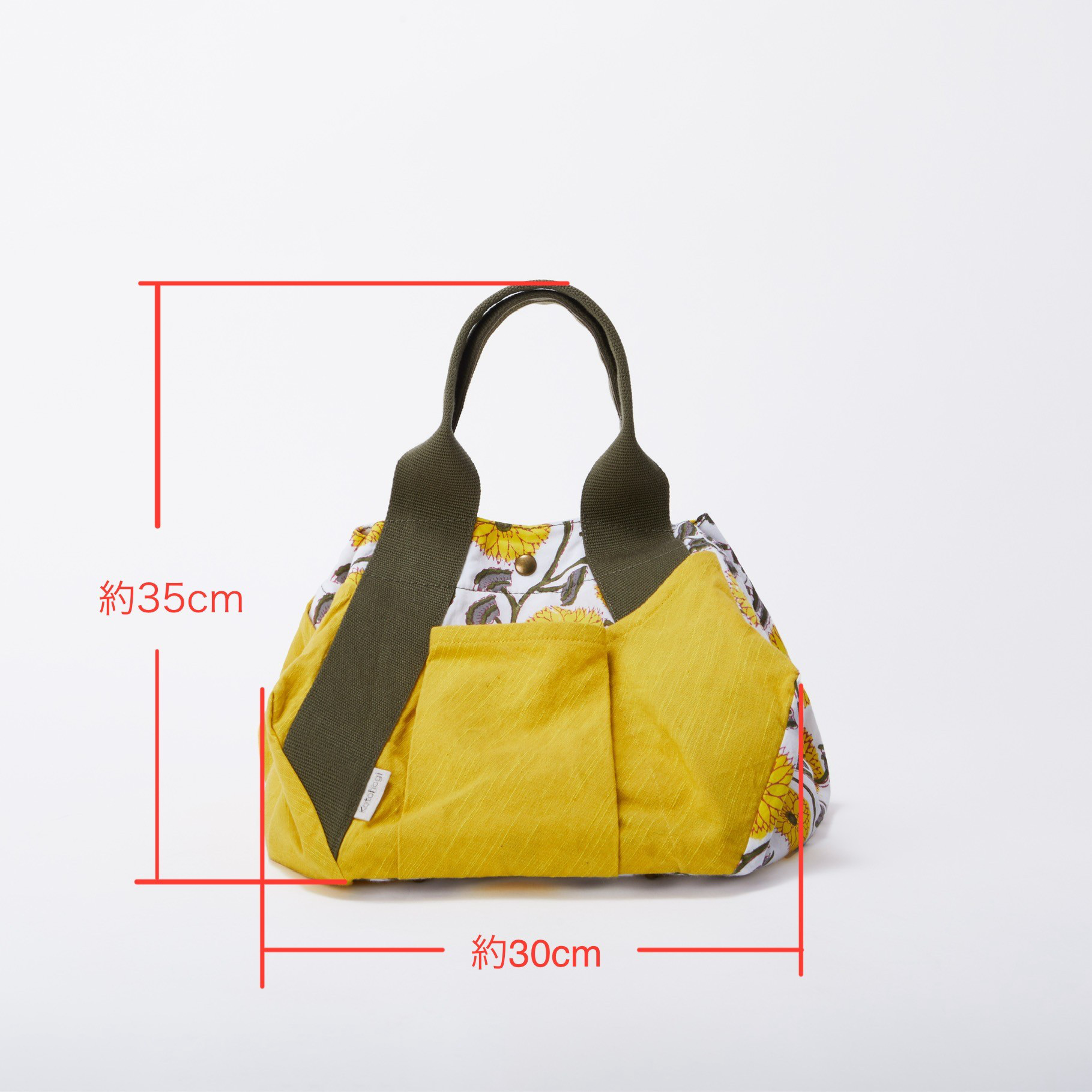 トートバッグ/【インド産ハンドブロックプリント×会津木綿】Yellow