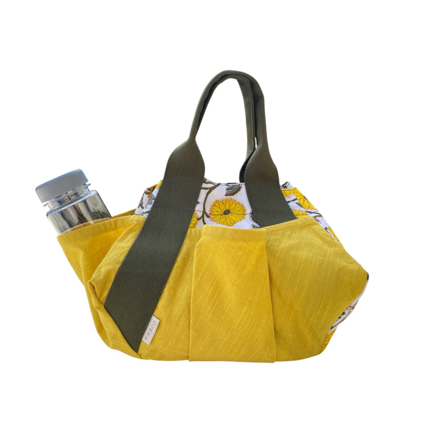 トートバッグ/【インド産ハンドブロックプリント×会津木綿】Yellow