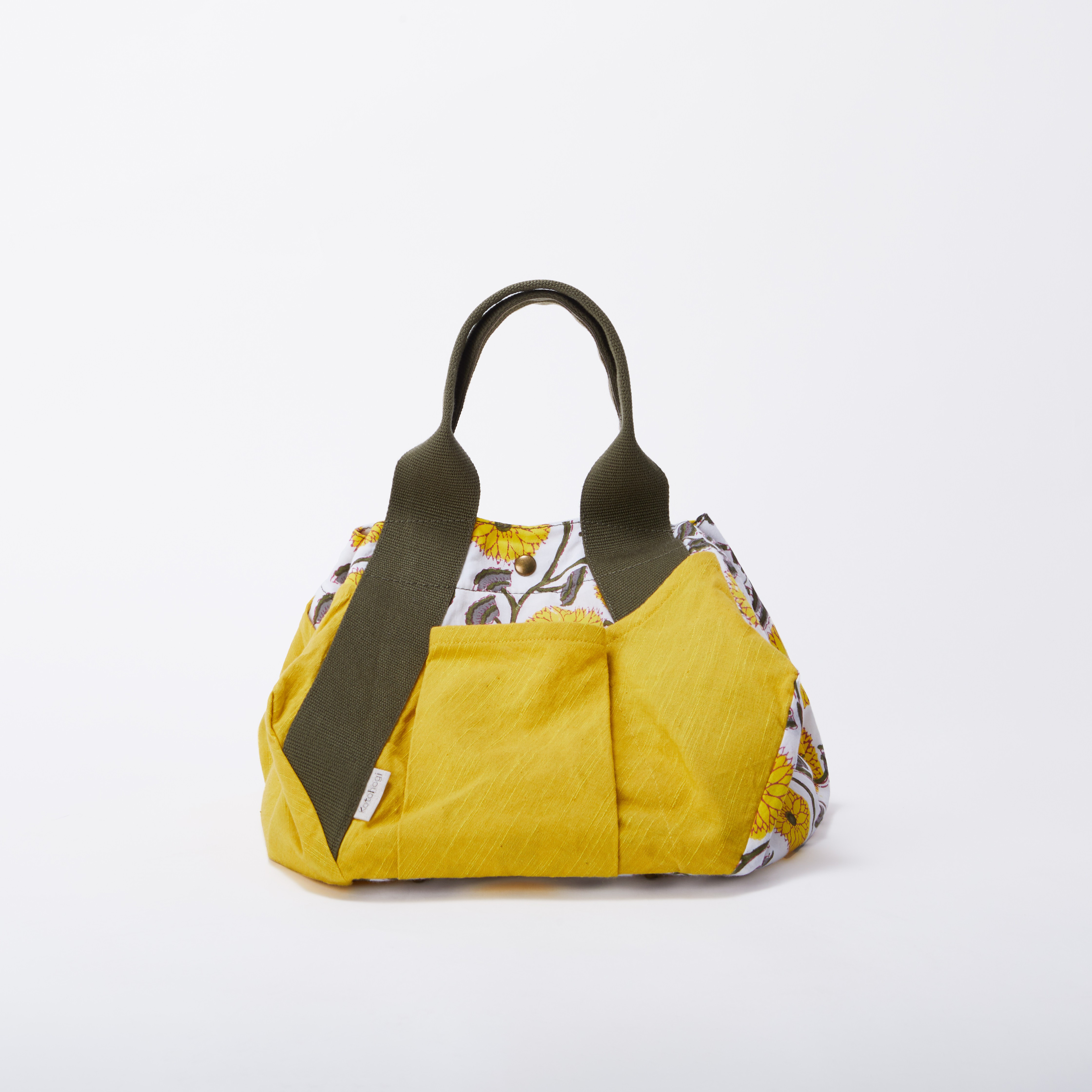 トートバッグ/【インド産ハンドブロックプリント×会津木綿】Yellow